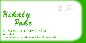 mihaly pohr business card